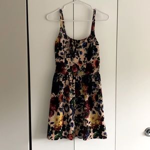 Floral Mid Thigh Spaghetti Strap Dress